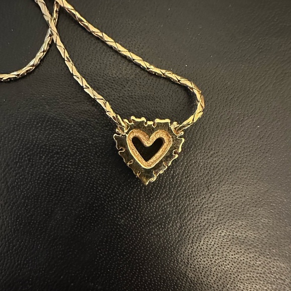 Vintage Dior Gold Diamond Heart Necklace - Picture 5 of 7